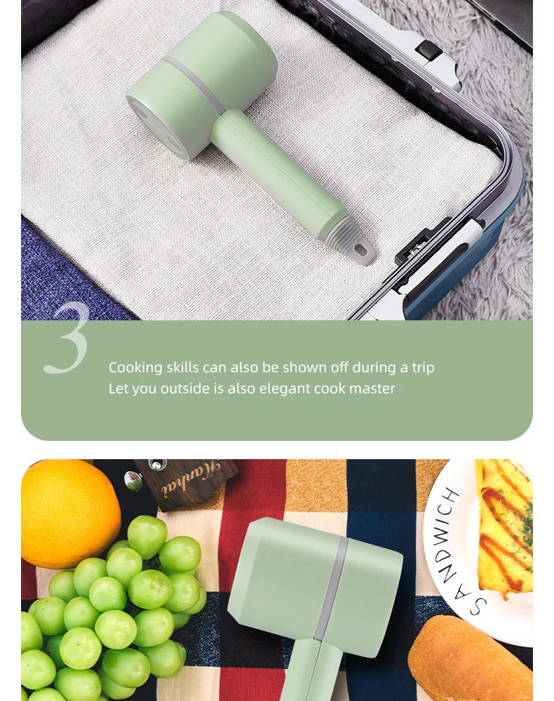 Cordless Electric Hand Mixer,USB Rechargable Handheld Egg Beater with 2 Detachable Stir Whisks 3 Speed Modes,Baking At Home For