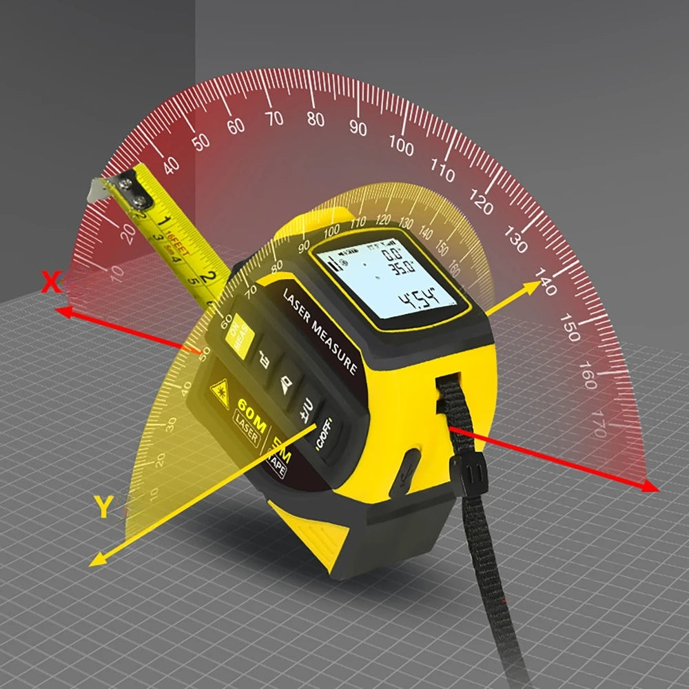 5m Measuring Tape 40-100m Distance Laser Rangefinder Infrared Electronic Ruler Cross Line USB Rechargeable bluetooth Drawing