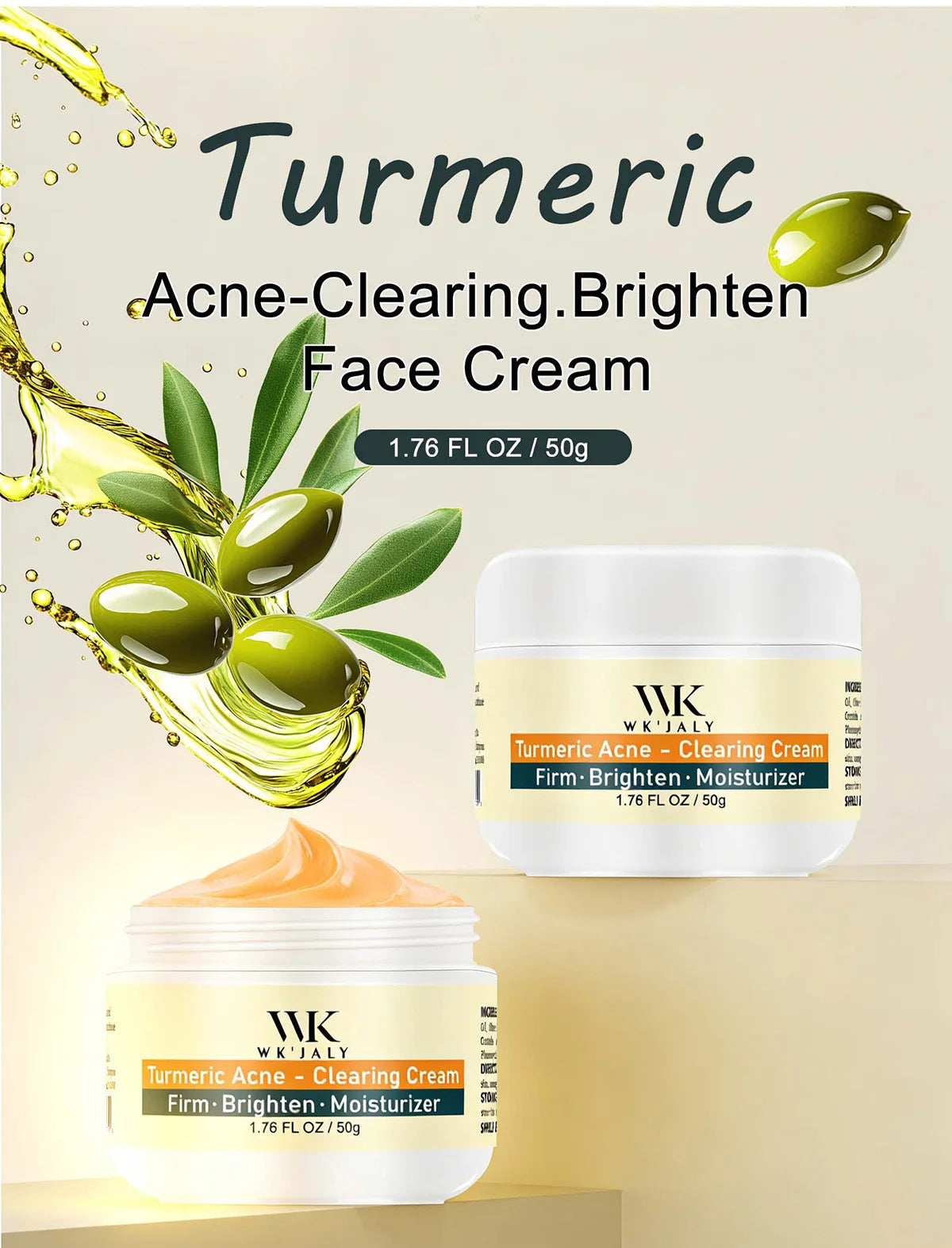 WK JALY Whitening Skin Care Set, Moisturize With Collagen, Glutathione, Natural Turmeric, Remove Acne, Dark Spot, Even Skin Tone