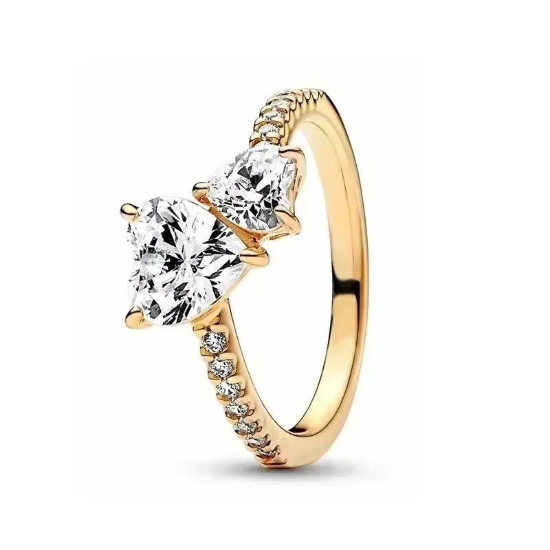 925 Sterling Silver Latest Multiple Colors Sparkling Heart-shaped Ring - Luxurious Exquisite Charm Jewelry Surprise Memorial Gif
