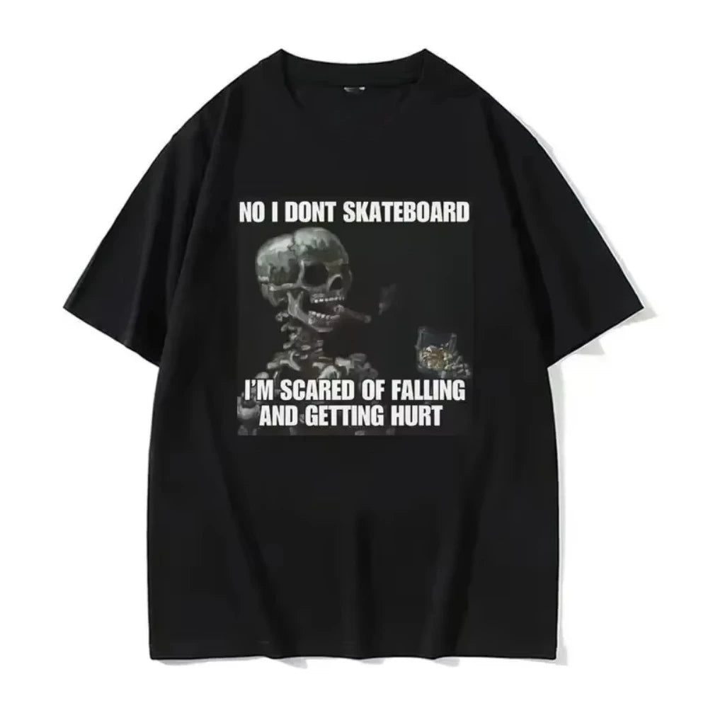 Autistic Funny Skeleton T Shirt Women Men Autism Edgy Skeleton Meme T-shirt Casual Short Sleeve Tshirt Oversize Casual T-shirt