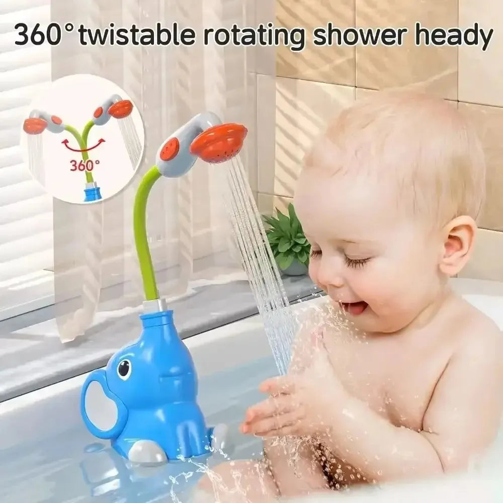new Baby Bath Shower Head Toys for Kids Ages 2-4 Bath Toys for Infants with Elephant Water Pump for Kids 3-5 Kids Bath Toys