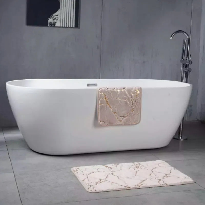 Marble Bathroom Rugs Nonslip Black Gold Bathroom Mats Soft Rabbit Fur Bath Mats for Bathroom Floor Mats Carpet коврик для ванной