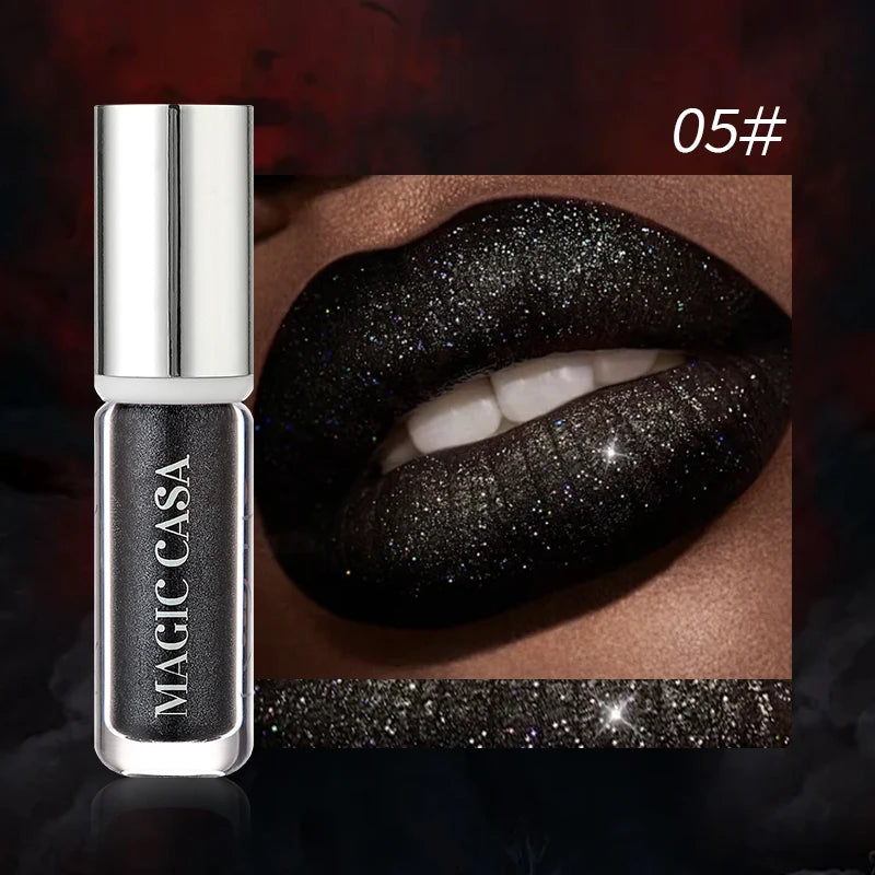 Diamond Pearlescent Vampire Lip Gloss Long Lasting Moisturizing Waterproof Non Fade Halloween Makeup Shimmer Lipstick