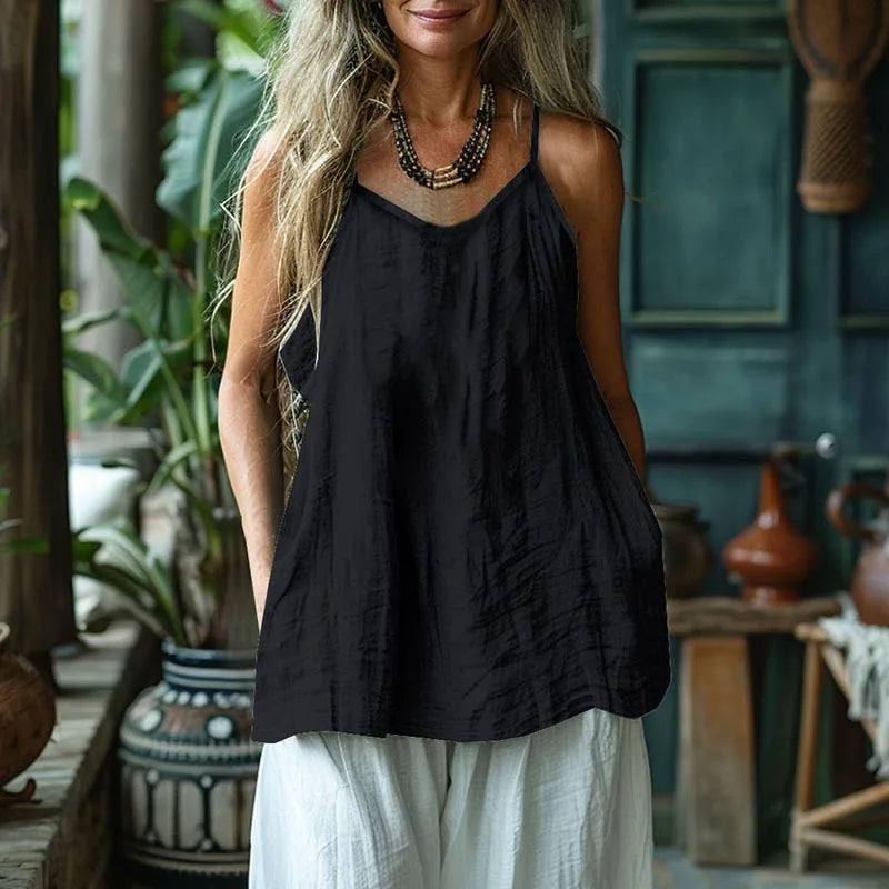 Summer Women Casual T-Shirts Female Tank Top Women Tee Solid Color Sleeveless T-Shirt For Women Cotton Linen Loose Vest