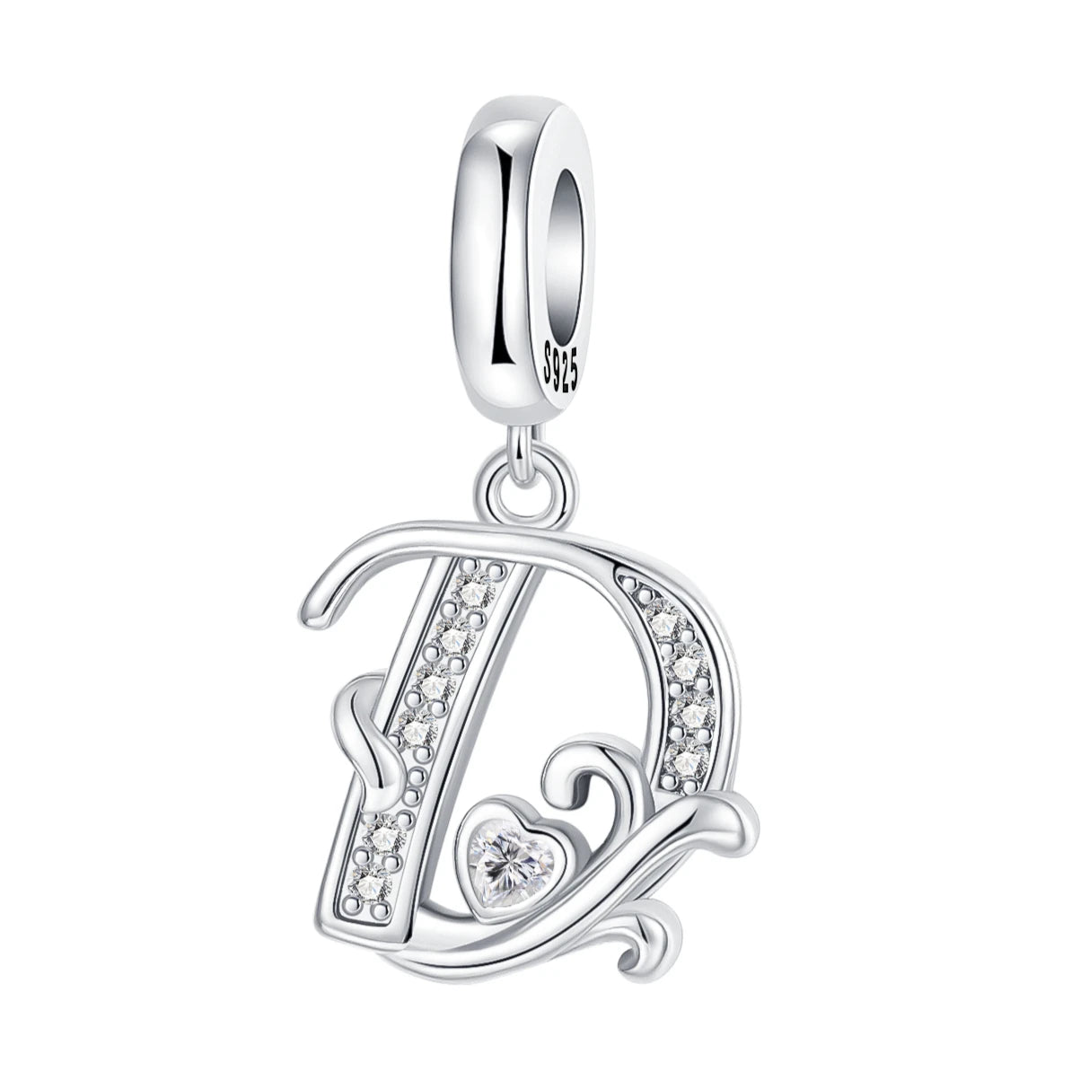 925 Sterling Silver  A-Z 26 English Letters Retro Fashion Pendant Fit Original Bracelet Charm Beads Necklace Diy Female Jewelry