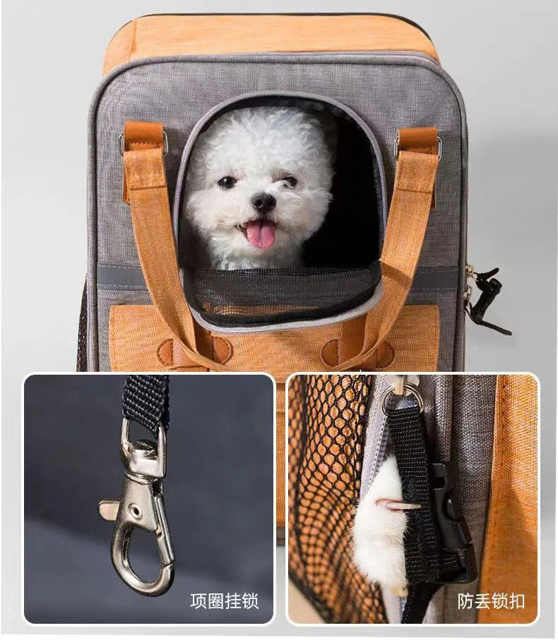 Pet Backpack,Dogs and Cats Travel Portable Back Bag,Large capacity,Pet Carrier Bag for Cats and Dogs, Portable Travel Backpack