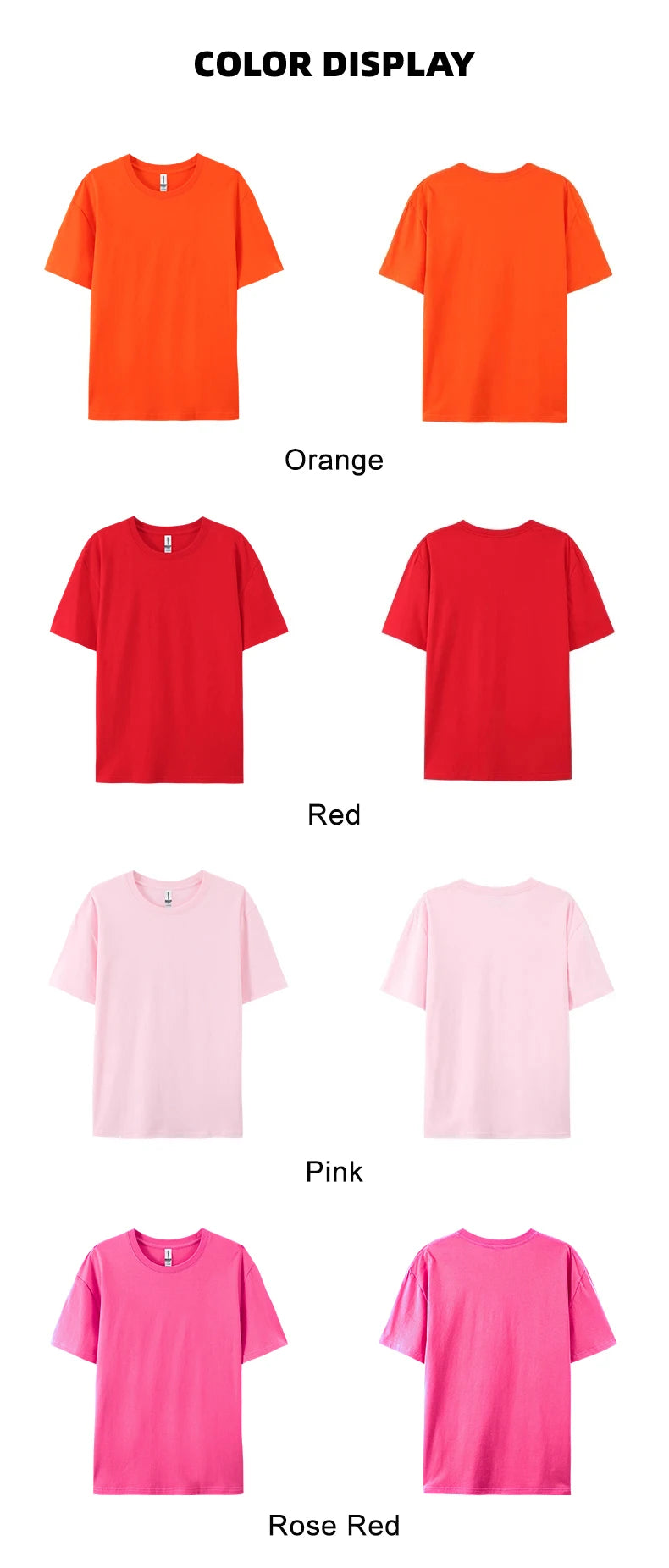 Loose Cotton Solid Tshirts Men Woman Short Sleeve Fashion Brand Trend Couple Clothing Tees Customized Candy Color Summer Tops
