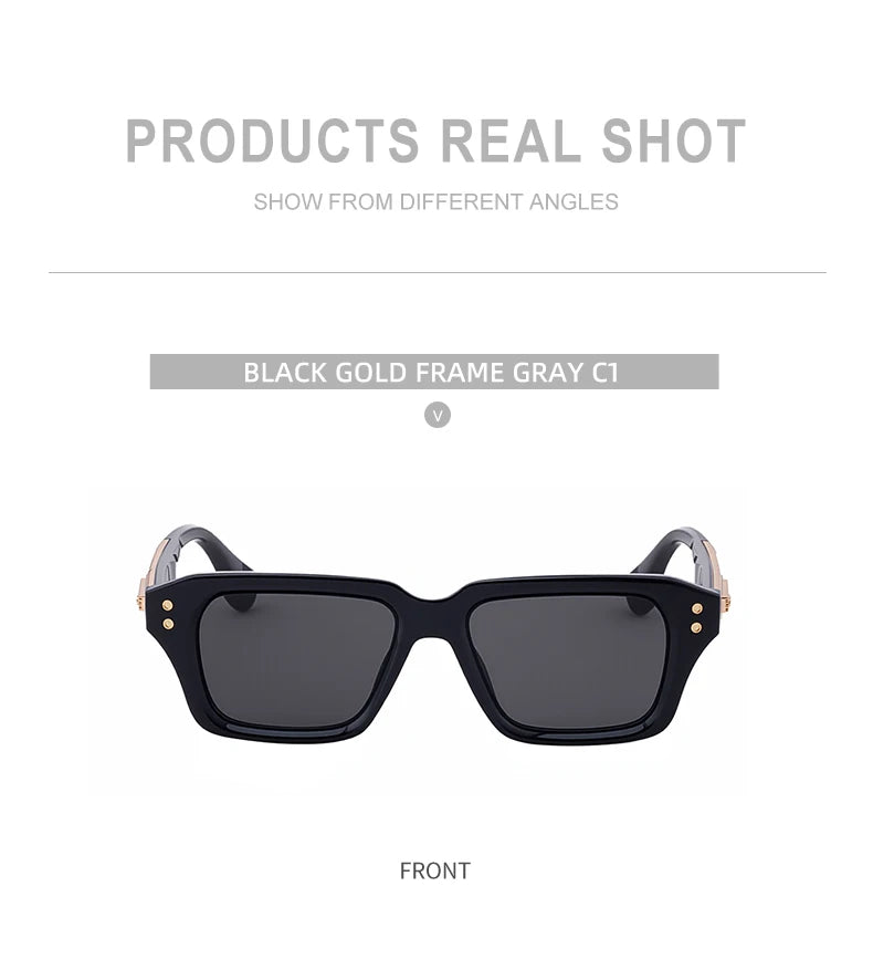 Retro Polarized Square Punk Sunglasses Men 2026 Luxury Brand Designer Classic Driving Shield Sun Glasses for Male Shades UV400