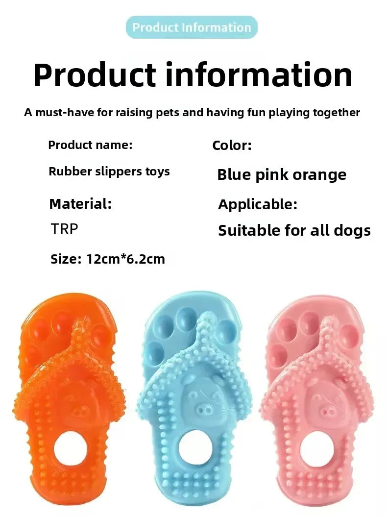 Pet Dog TPR Toy Bite-resistant Slippers Gnawing Teeth Cleaning Schnauzer Teddy Puppy Pet Products Dental Cleaning Slipper Toy