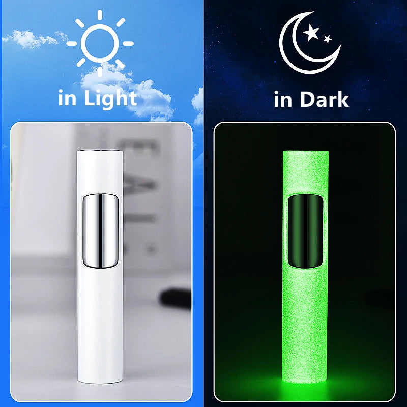 Luminous Lighter Butane Gas Lighter Straight Jet Blue Flame Glowing Lighters Smoking Lighter Cigar Accessories Men's Gift