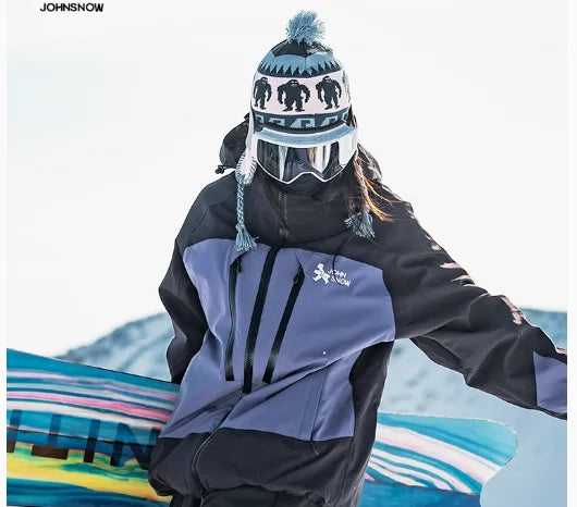 John Snow Men and Women's Winter Waterproof Warm Ski Jacket Professional Breathable Mountaineering Jacket Outdoor Snow Coat