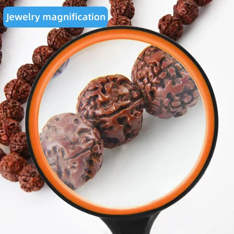 10X Magnifying Glass  Handheld Reading Magnifier For Seniors & Kids Real Glass Magnifying Lens For Book Newspaper Reading