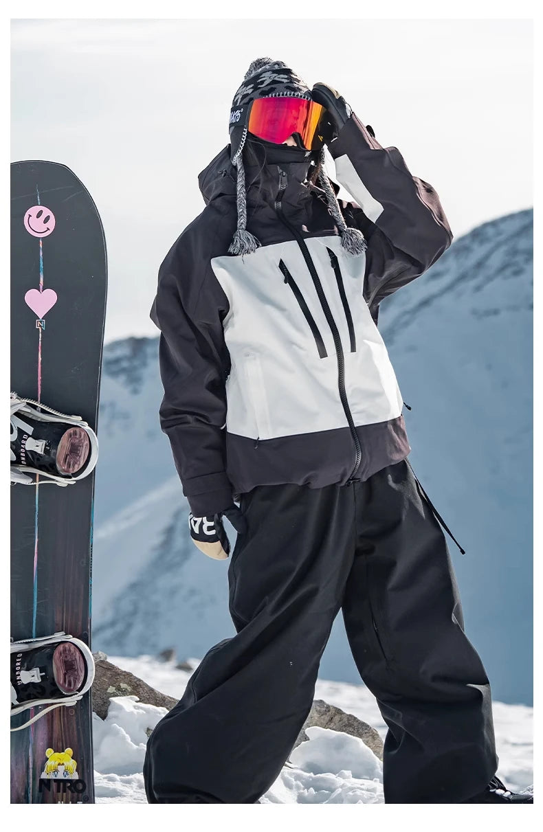 John Snow Men and Women's Winter Waterproof Warm Ski Jacket Professional Breathable Mountaineering Jacket Outdoor Snow Coat