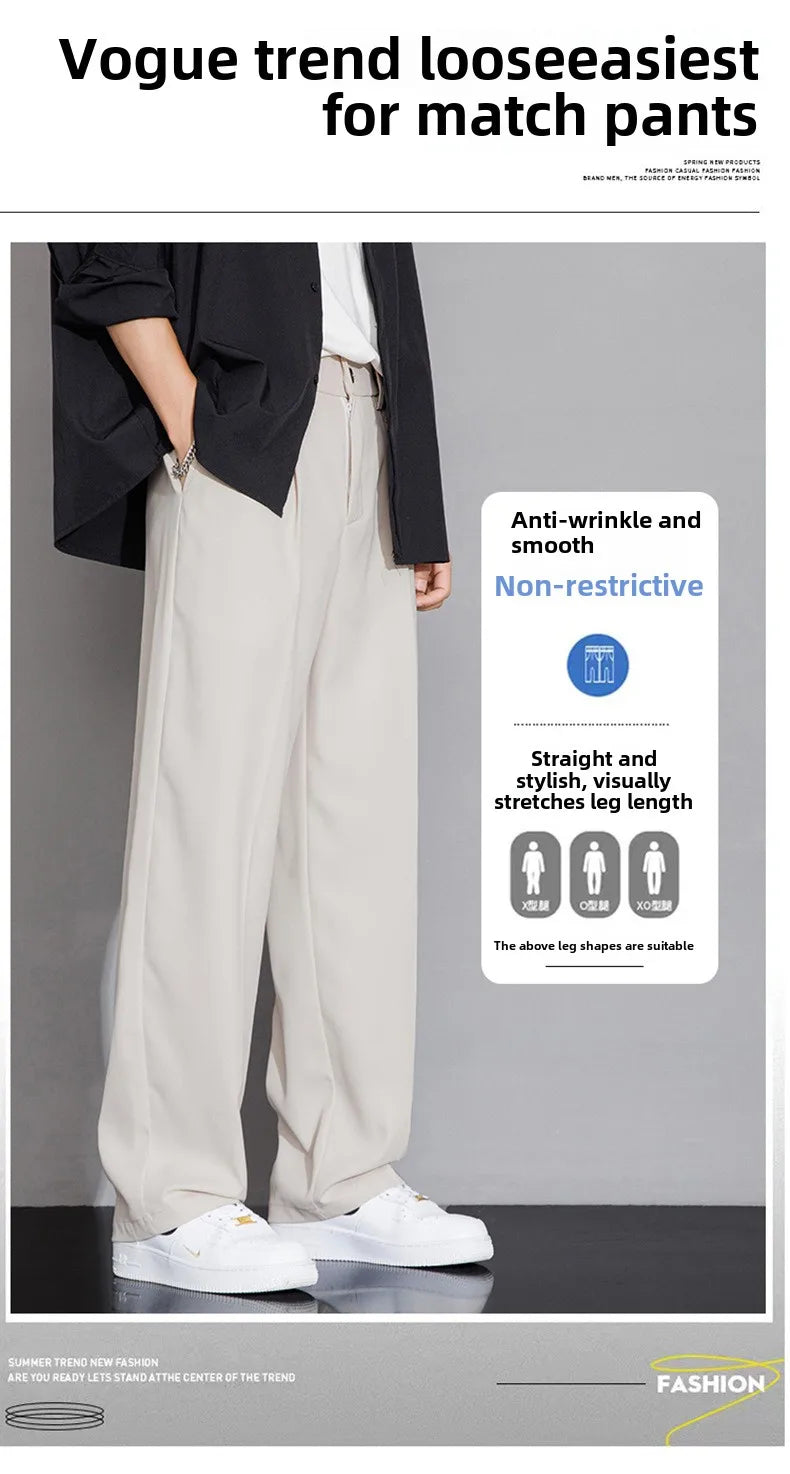 New Outdoor Pants Loose Straight Leg Pants Casual Pants Spring And Summer Ice Silk Pants Work Clothes Sports Men's Sports Pants