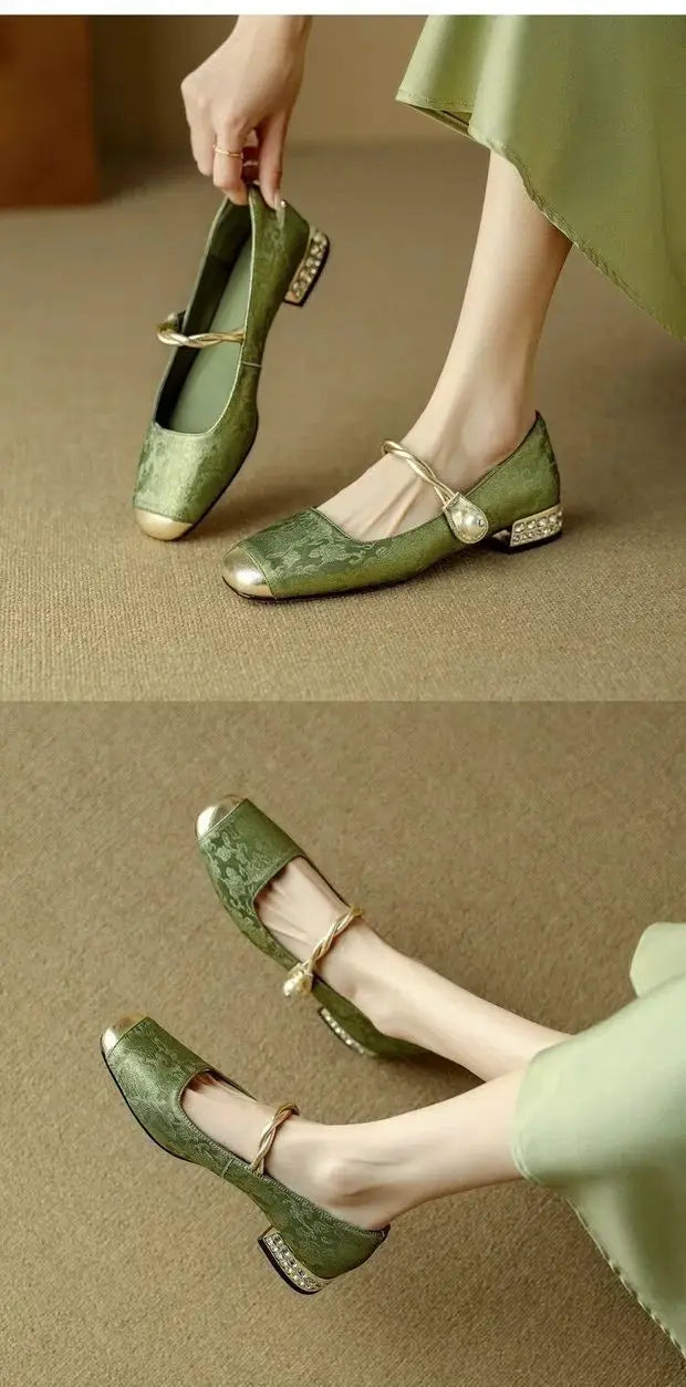 Shoes for Woman Flats Formal Women's Summer Footwear Low Heel Elegant Moccasins Flat Pointed Toe Non Slip on Promotion E 39