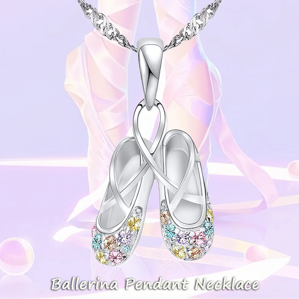 ballet shoe necklace  Versatile Pendant for Women Collarbone Chain High-end Jewelry Accessories Gift for Friends