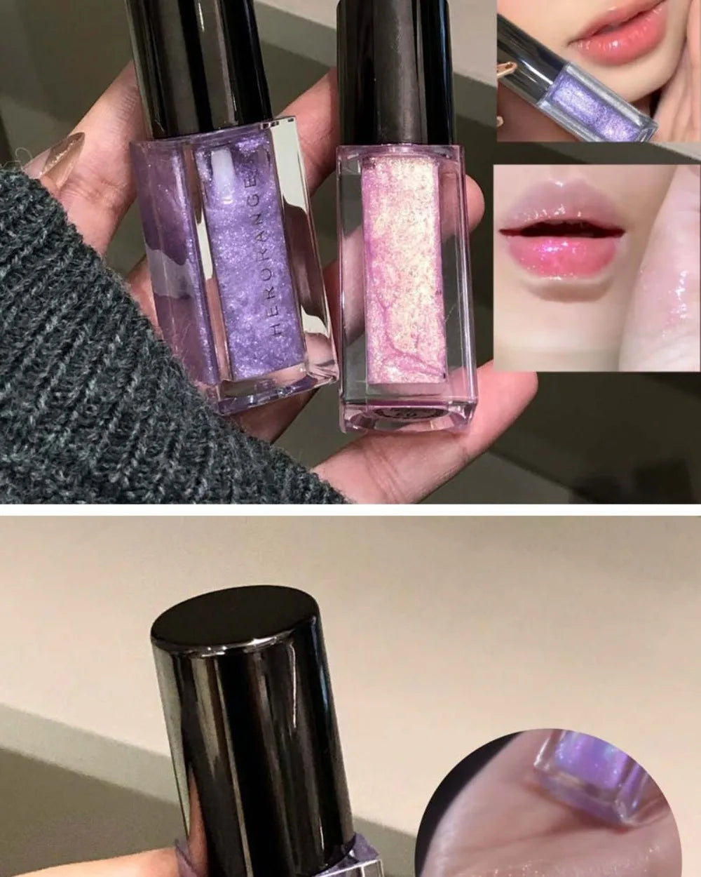 Sparkle Long-Lasting Lip Gloss Non-Fading Moisturizing Liquid Lipstick Non-Sticky Clear Lip Glaze for Women