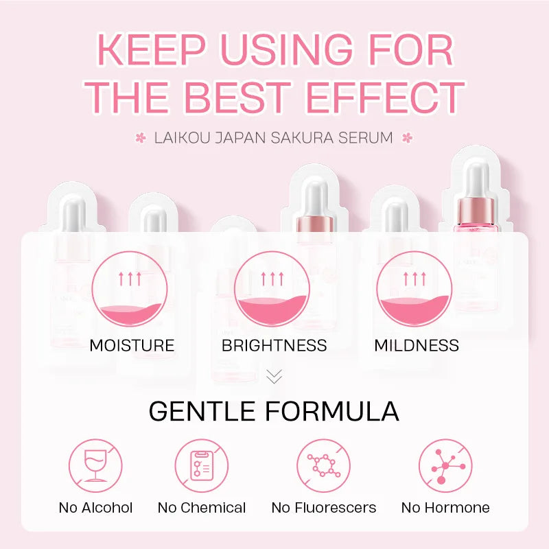 20pcs LAIKOU Sakura Face Serum skincare Moisturizing Brightening Anti Wrinkle Anti-Aging Facial Essence Skin Care Products