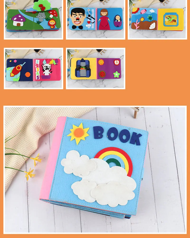 Baby Felt Quiet Books Busy Board Toddler Basic Life Skill Early Learning Education Toys Montessori Story Cloth Book For Boy Girl