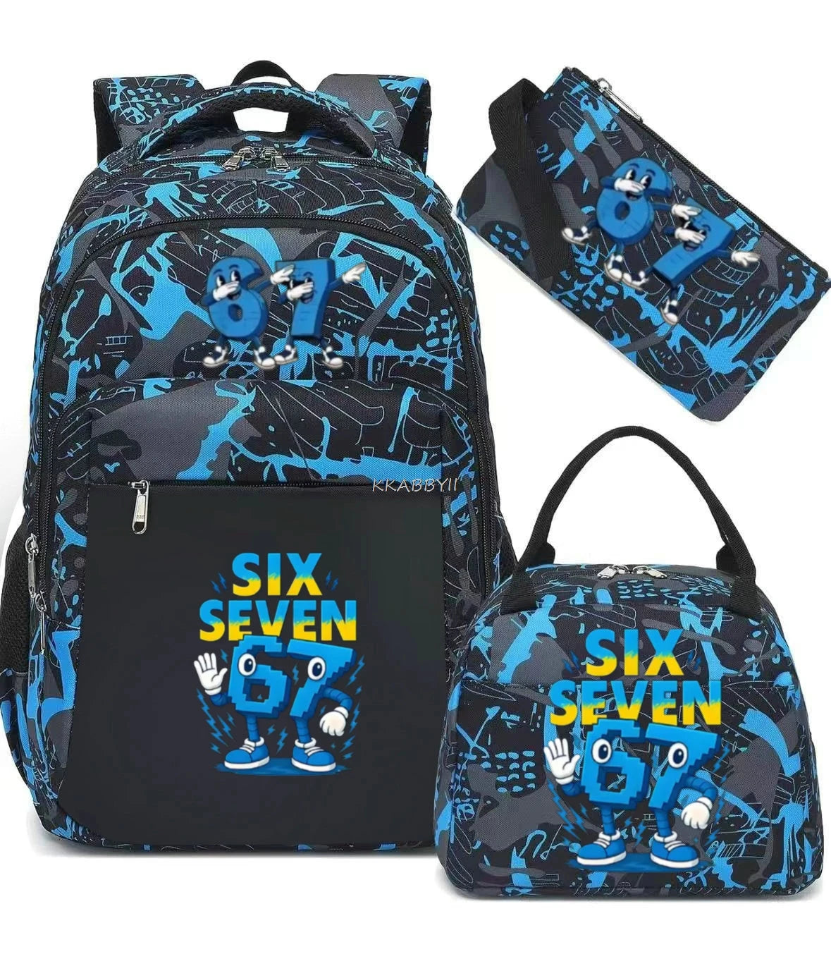 Steal A BrainRot Backpack with Lunch Bag for 67 Six Seven Teenagers Student School Bags Casual Comfortable Travel Set