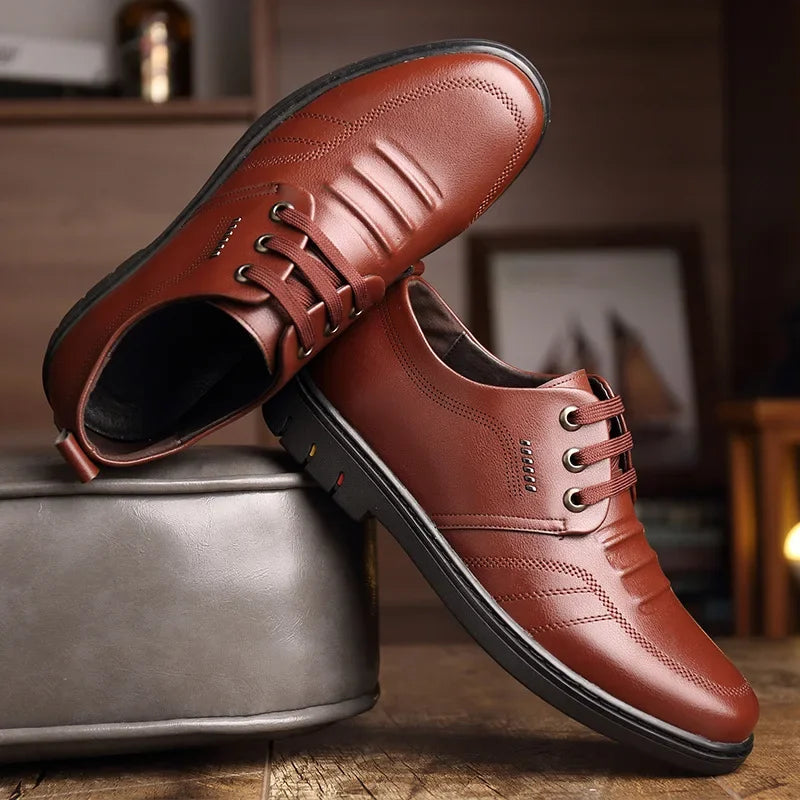 Leather Shoes Men's New Business Formal Shoes for Men Autumn Breathable Men's British Korean Pointed Toe Wedding Groomsmen Shoes
