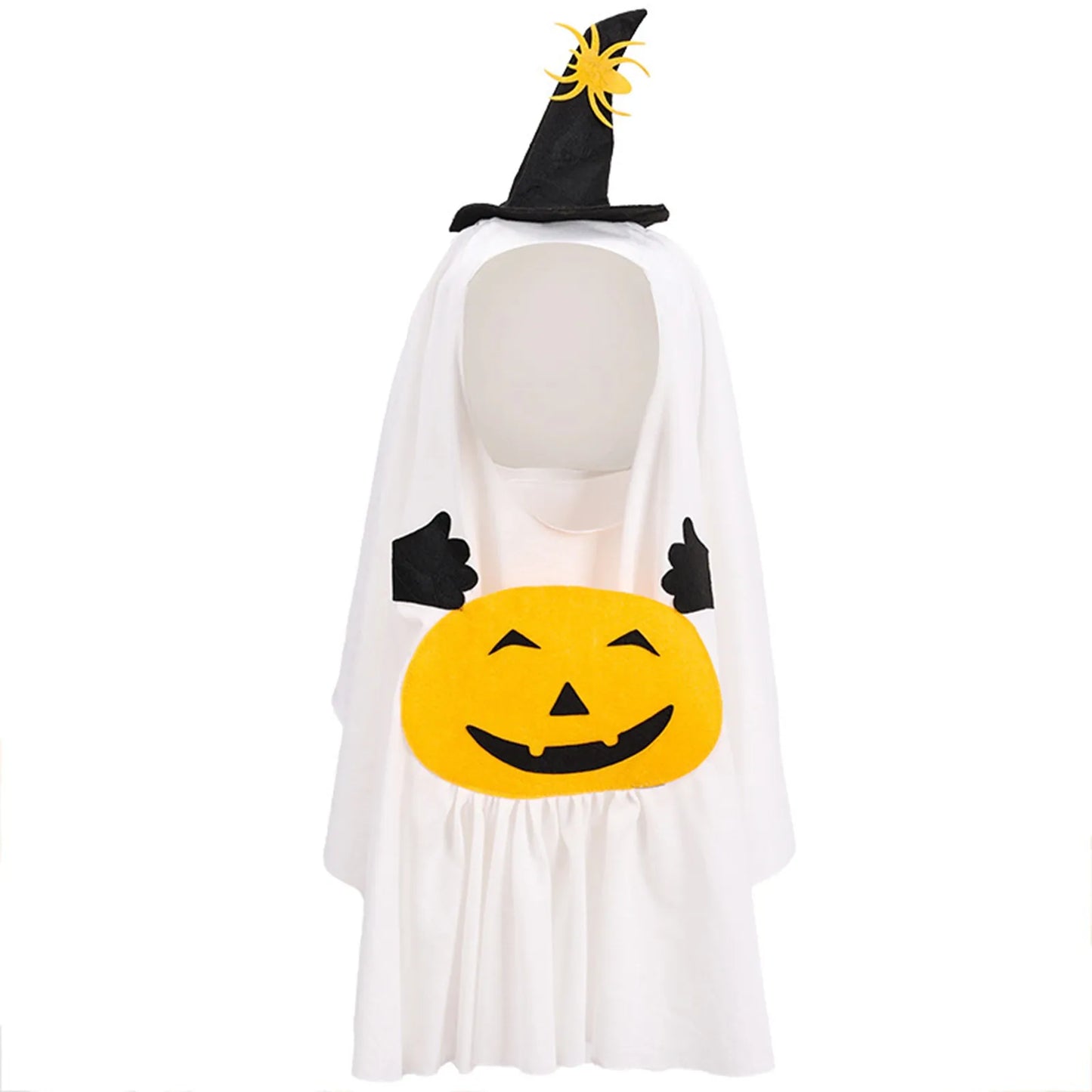 Halloween Pet Ghost Pumpkin Costume Adorable Pumpkin Pet Costume for Dogs and Cats Fun Trick-or-Treat Pet Costumes Easy To Wear