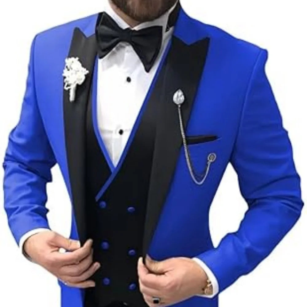 Elegant Suits For Men Wedding 3 Pieces Jackets Vest Pants Blazers Outfit Groom's Classic Full 2025 Formal Costume