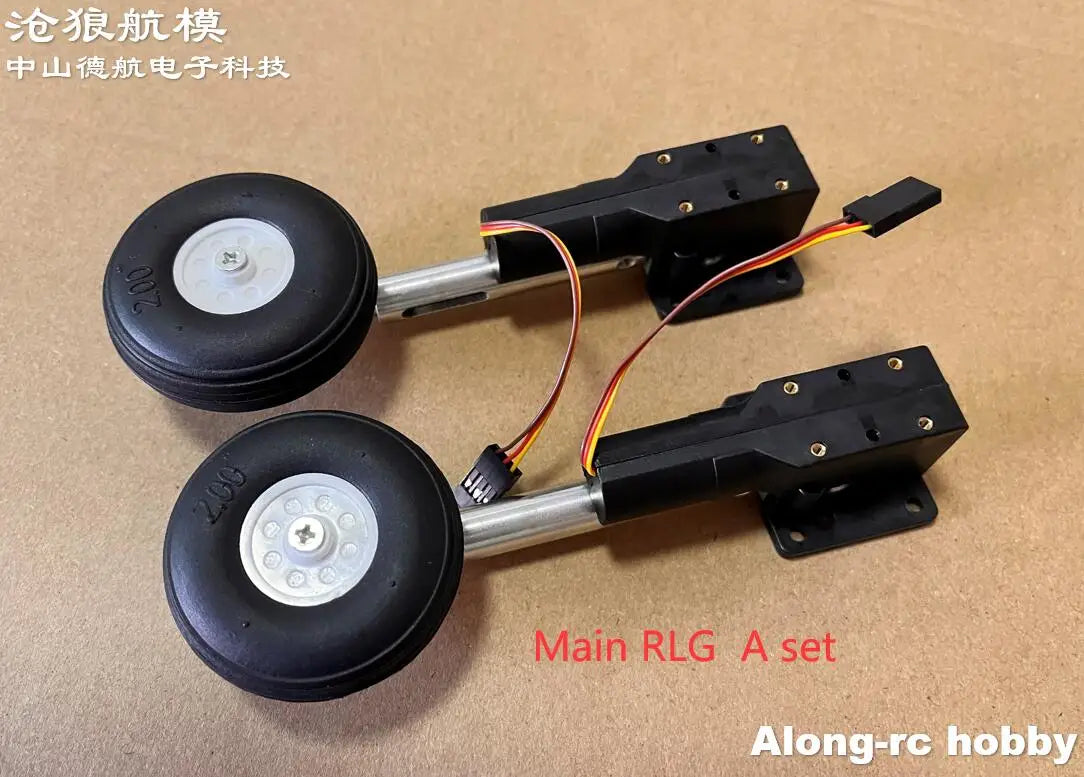 RC Plane Models Parts Height 111mm Retractable Landing Gear with PU Wheels for 2-3.5kg Hobby Airplane Aircraft DIY Jet Fighter