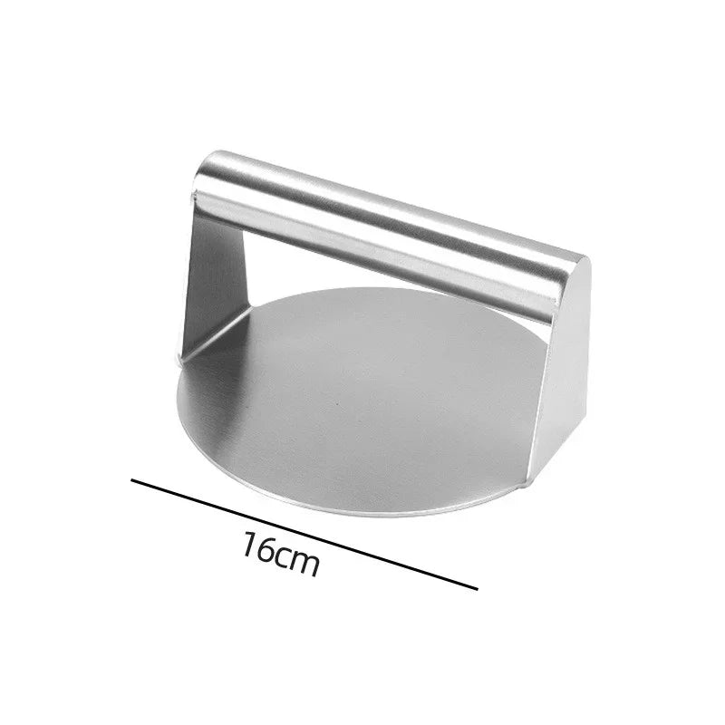 Hamburger Meat Press Stainless Steel Round/Square Smash Burger Press Deli Meats Kitchen Tool Flat Top Grill Tools Squeeze Grease
