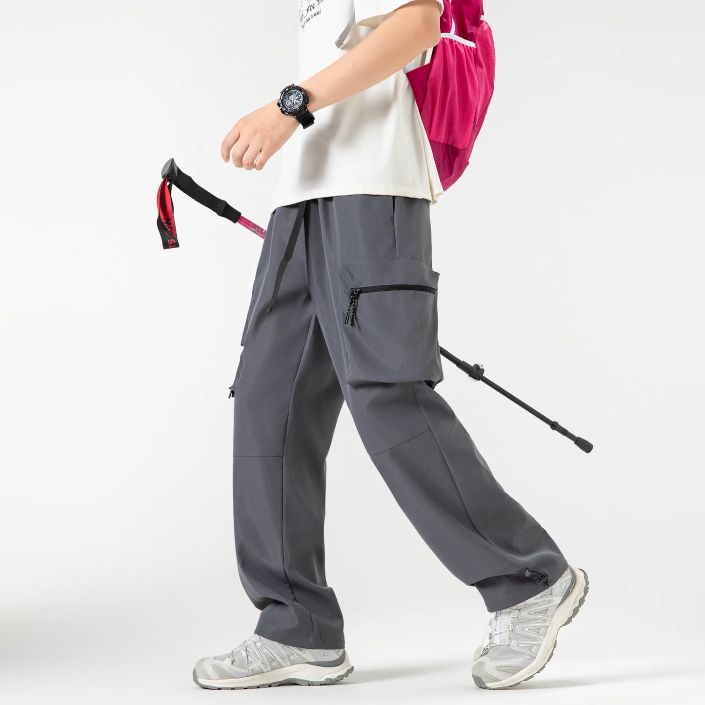 Men's high-end pants, trendy and versatile, cool and stylish teenage down pants, American straight-leg casual workwear pants