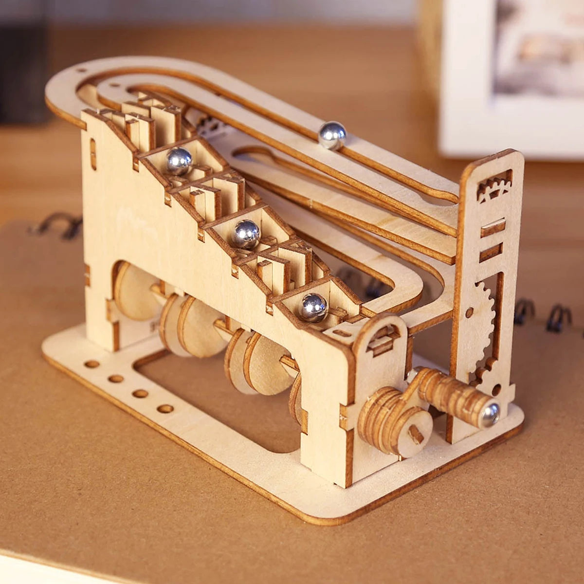 Spiral Marble Run 3D Wooden Puzzles DIY Model Building Kits with Mechanical Puzzles 