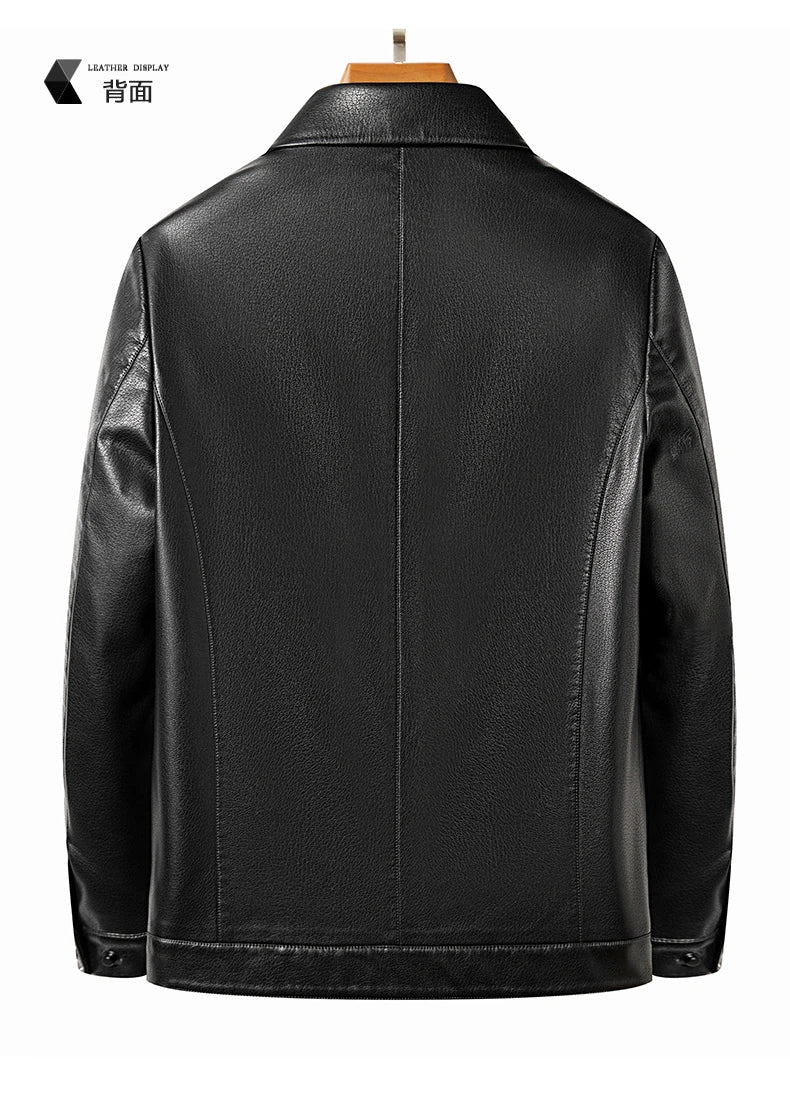 YN-335 Men's Lapel Jacket Natural Leather  Jacket Spring and Autumn Sheepskin Jacket Men