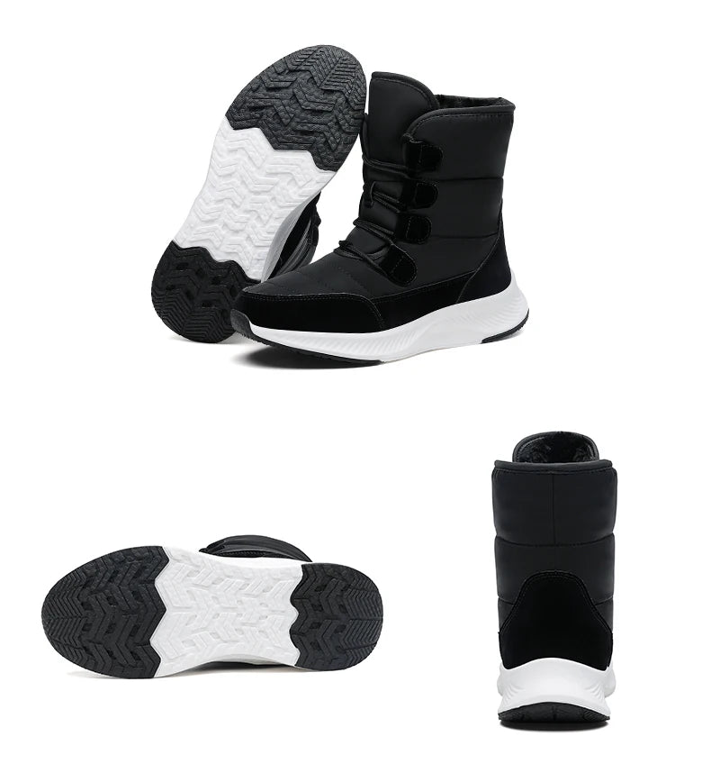 2026 Women's Shoes Winter Fashion Ankle Boots Women Keep Warm Female Lace Up Waterproof Boots Ankle Shoes Street Nurse Boots