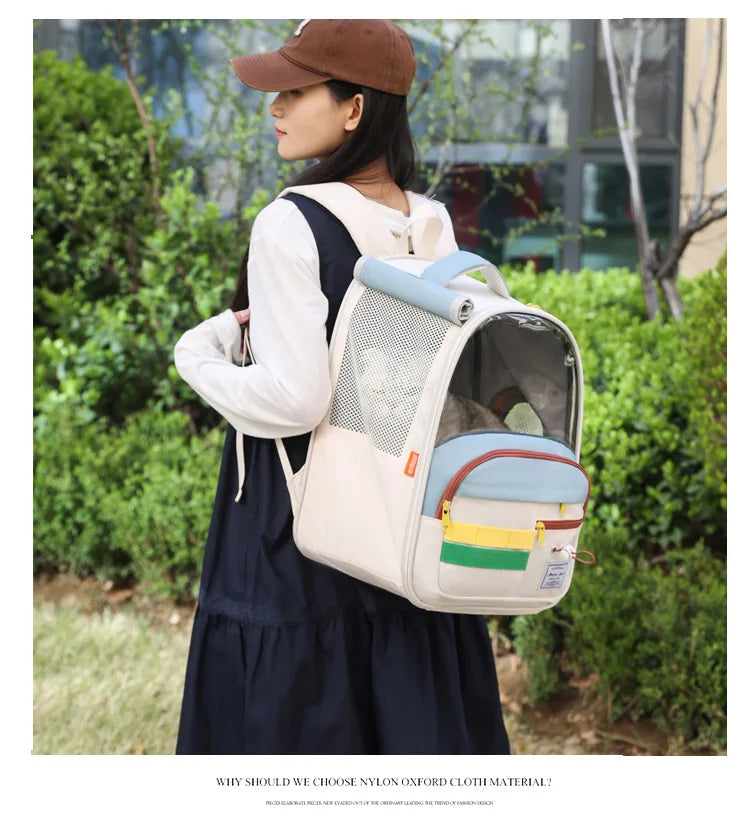 Portable Outdoor Pet Cats Dogs Backpack Carying Bag Comfortable Breathable Large Capacity Shoulder Handbag for Pet Products