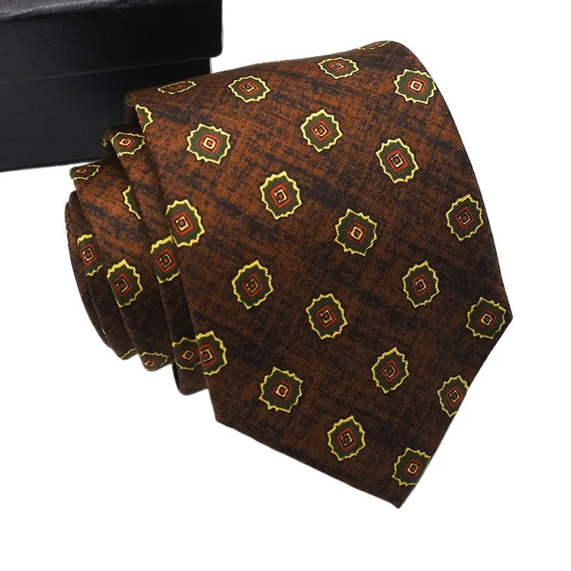 Super Soft Imitation Silk Ties Men's Fashion 8cm Necktie For Men Wedding Business Meeting Gravata Colorful Novelty Printing Tie