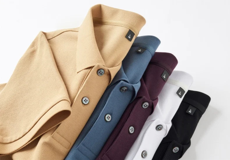 100% pure cotton men's new short-sleeved summer fashion Polo shirt, high-quality luxury premium T-shirt, business casual top