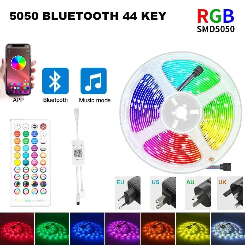 Led Strip 5 15 Meter 20M Led Strip Light Waterproof Rgb 12V 5050 2835 Ir Wifi Bluetooth Self-Adhesive Led Band Led Room Light