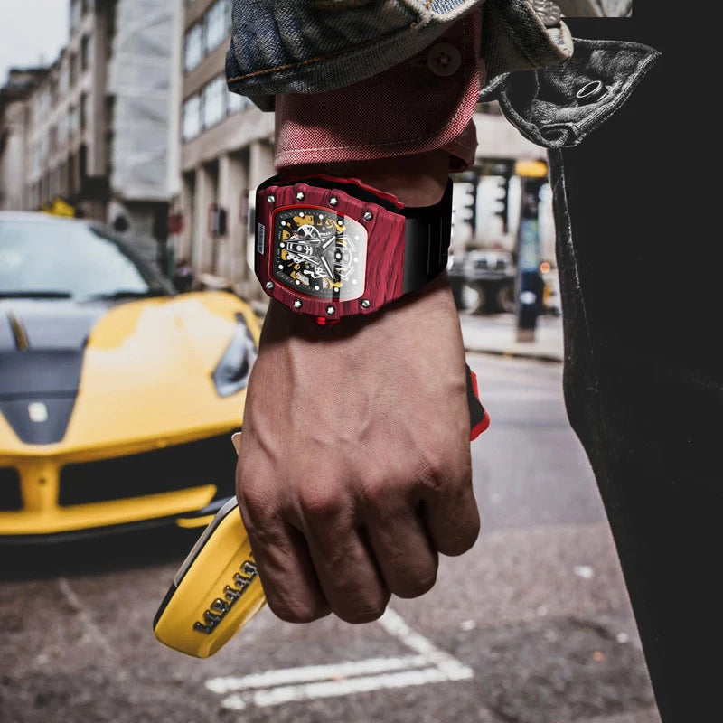 Automatic Watch Mechanical Watches for Man Barrel Type Mechanical Watch Men Waterproof Luminous Business Men Montre Homme