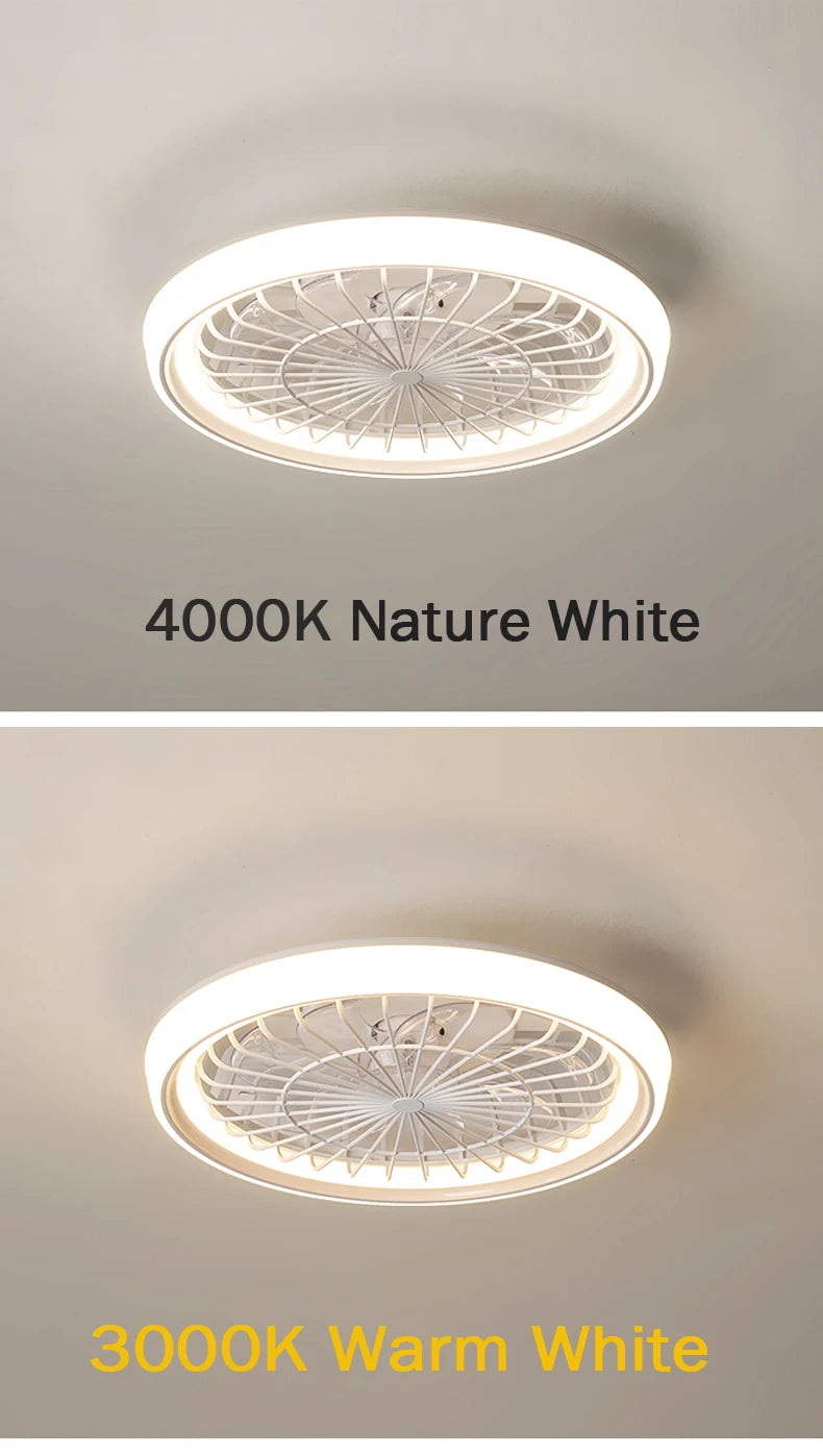 New Ceiling Fan Light Living Room Bedroom Modern and Simple Home Intelligent Remote Control Restaurant LED Fan Light