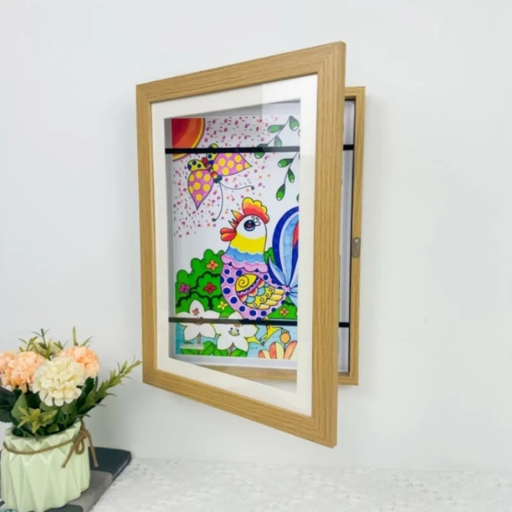 Kids Art Frames, Artwork Picture Frames Changeable, Front Opening Picture Display Frames Holds 100 A4 Pcs Versatile Wall Decor