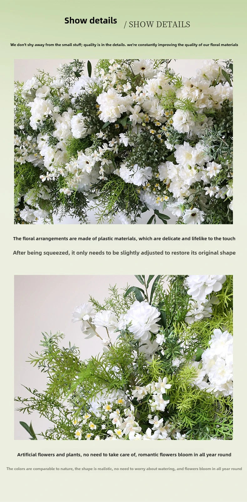 Wedding arch floral arrangement, welcome photography backdrop, flower stand, flower arrangement, venue artificial flowers