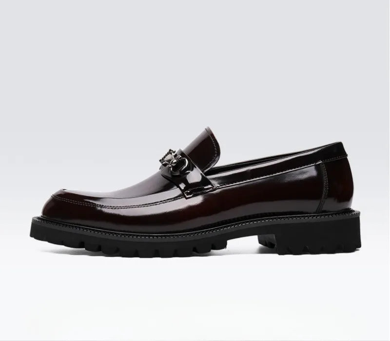 Men's Dress Leather Shoes Horse Street Buckle High Quality Men's Oxford Shoes Wedding Party Office Formal Shoe Large Size 38-48