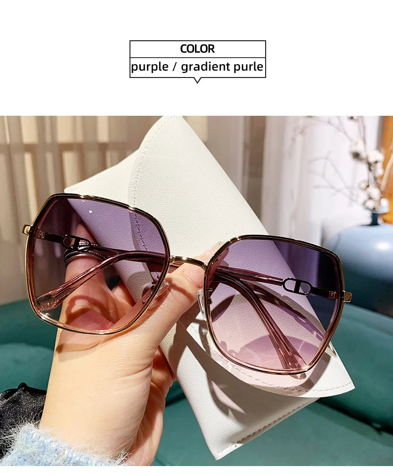 New Fashion Polarized Sunglasses Women UV400 Gradient Lens Sun Glasses Oversized Retro Square Luxury Brand Oculus