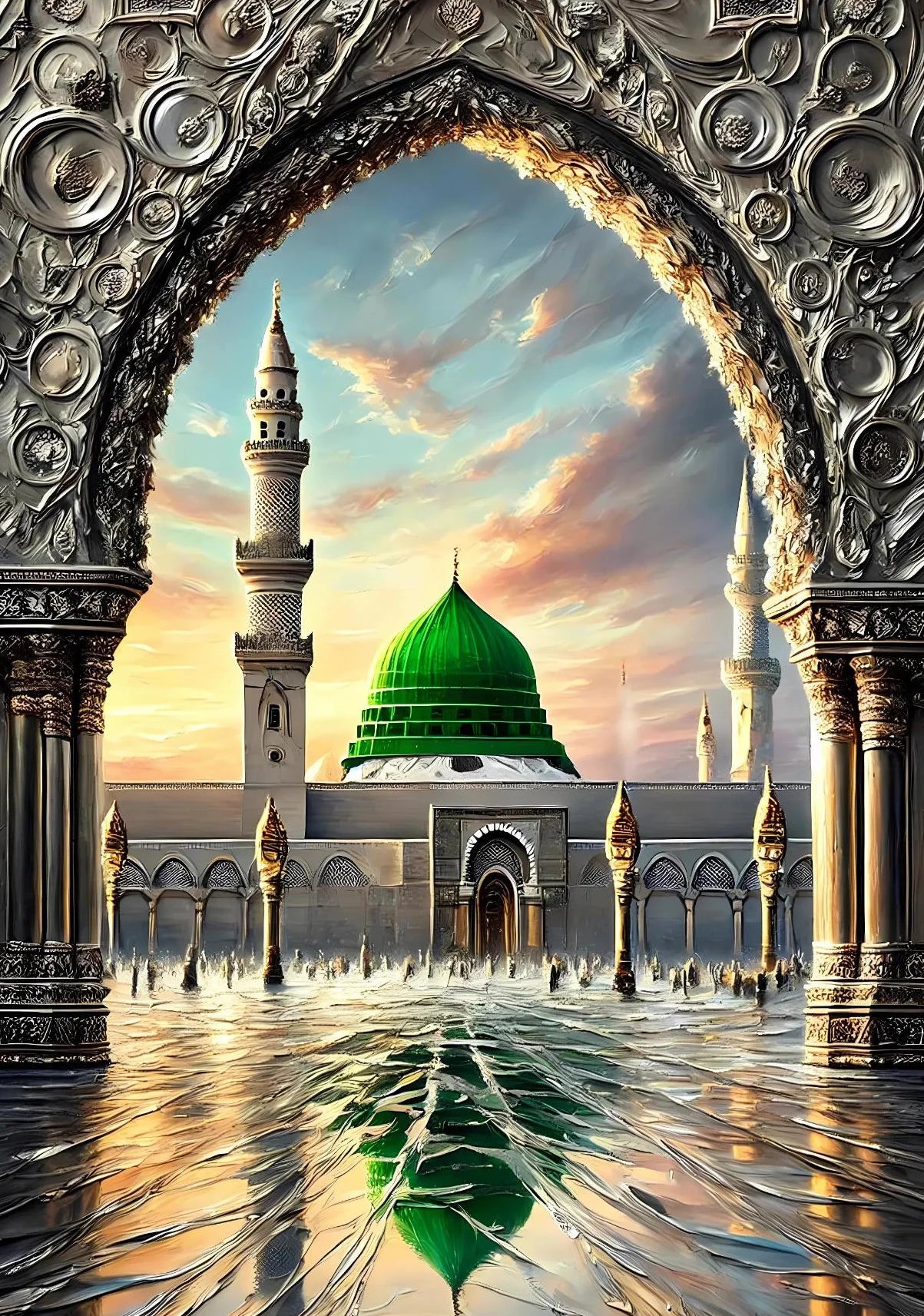Islamic Mosque Kaaba Canvas Poster Watercolor Muslim Scripture Canvas Paint Print Modern Picture Living Room Home Decor Cuadros
