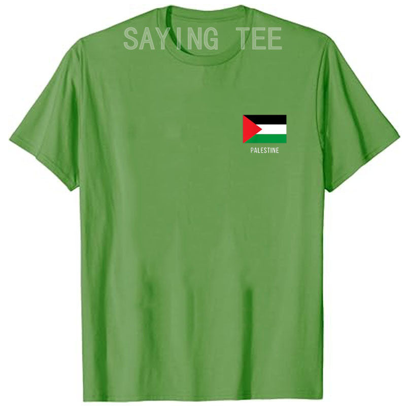 Palestine Flag Shirt | Palestinian T-Shirt Palestine Flag Print Graphic Outfits Palestine Lover Saying Tee Short Sleeve Blouses