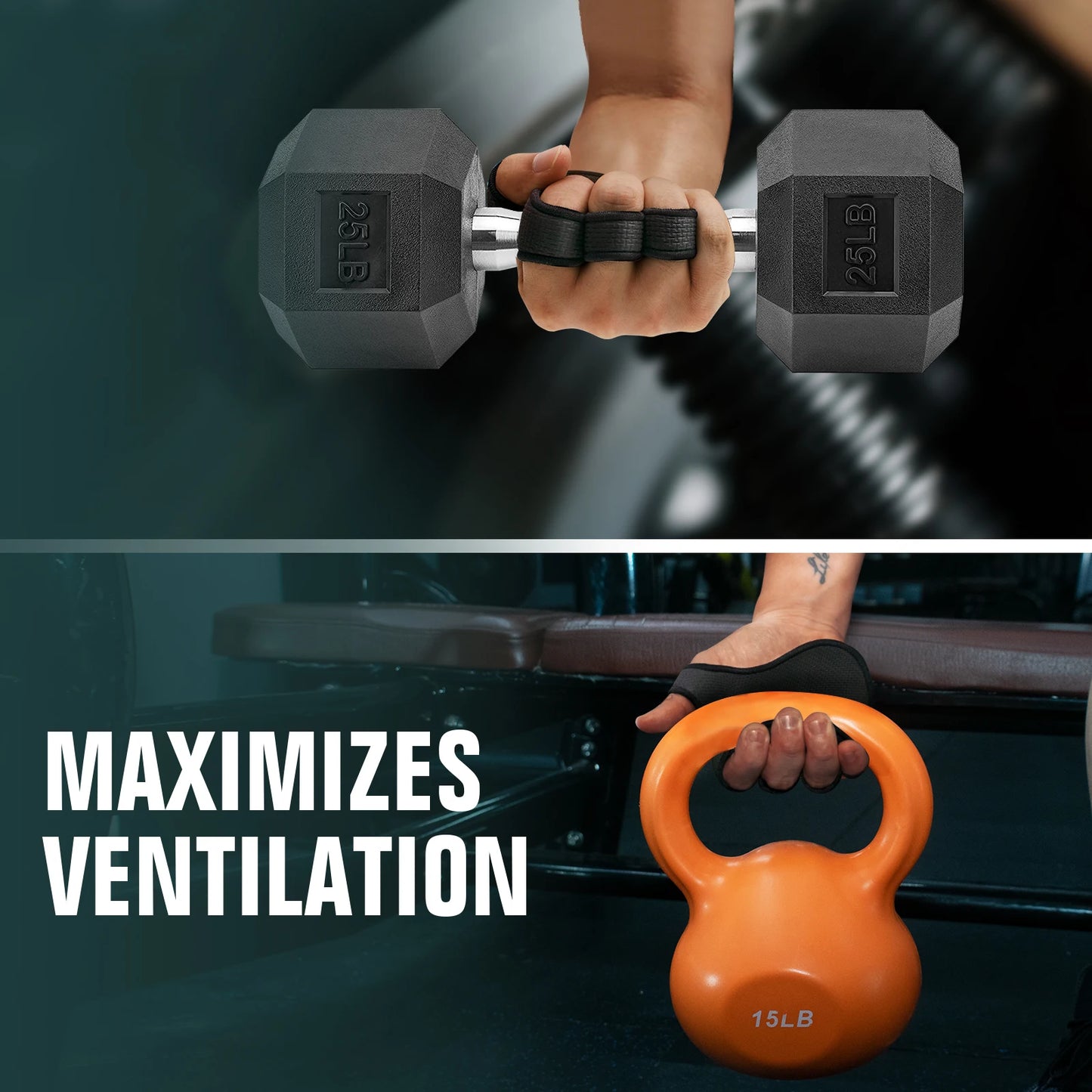 Weightlifting Gloves for Gym Training, Gym Gloves, Palm Protector Great for Exercise, Training, Fitness Weight Lifting Gloves