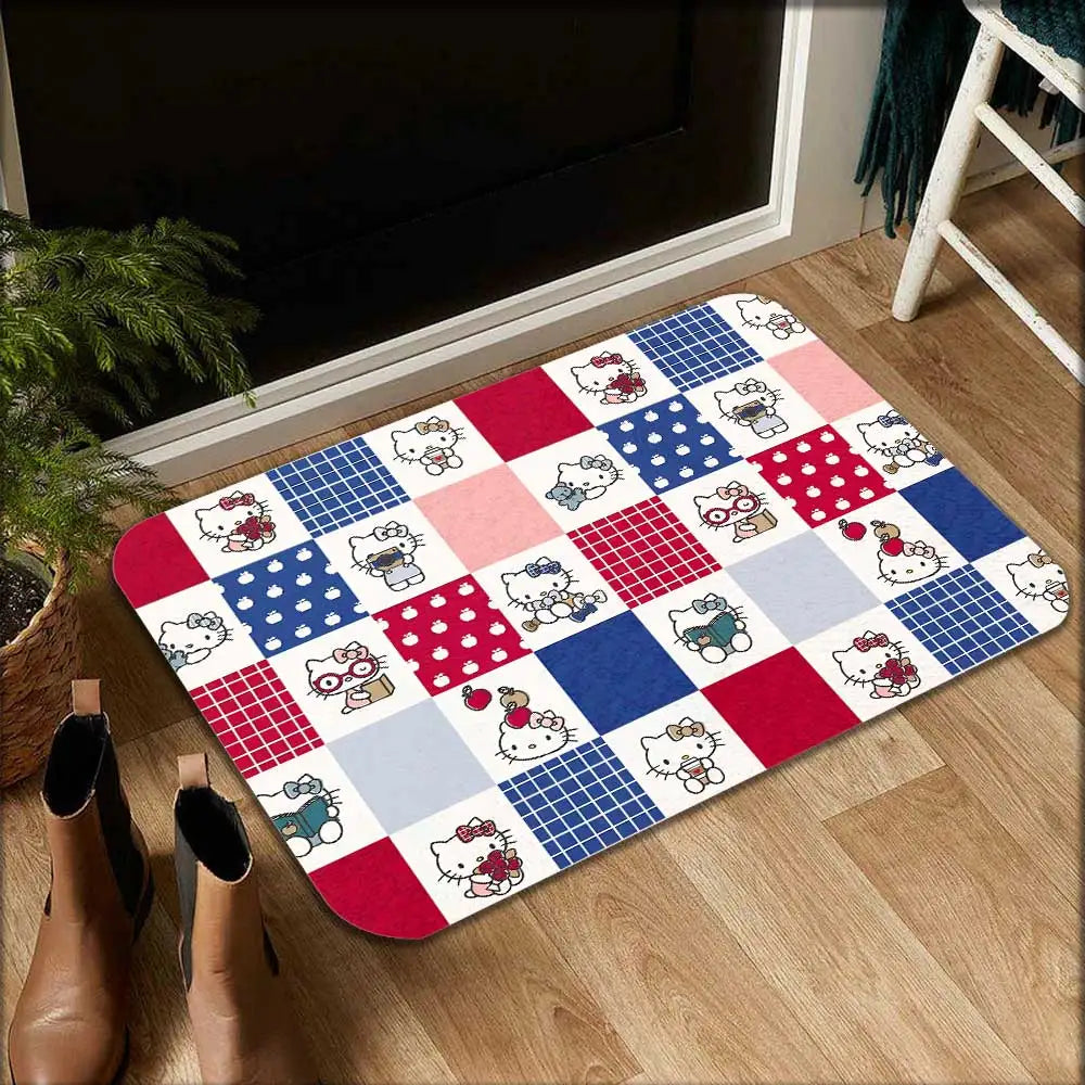 Kawaii Kitty Cartoon Carpet in the Living Room Mats Bathroom Mat Modern Home Decor Washable Non-slip Kitchen Rug Floor Carpets