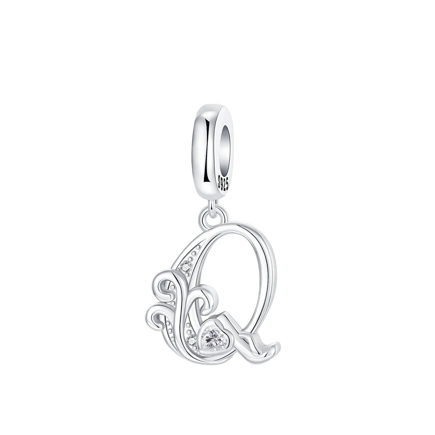 925 Sterling Silver Full series of A-Z letters pendant Charms For Original  Bracelet Charm Necklace Diy Female Jewelry