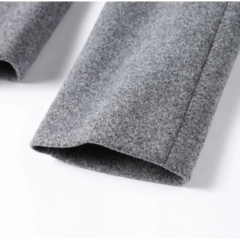 Elegant Women Solid Woolen Blazer Coat Skirt Suits Fashion Lapel Long Sleeves Overcoat Slim Hip Package Long Skirts Lady Outfits